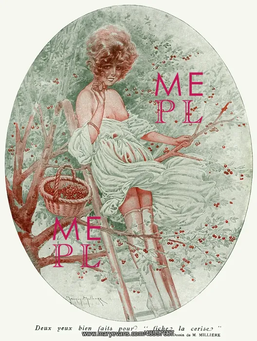 : Cherry picking by Maurice Milliere : Cherry picking by Maurice Milliere