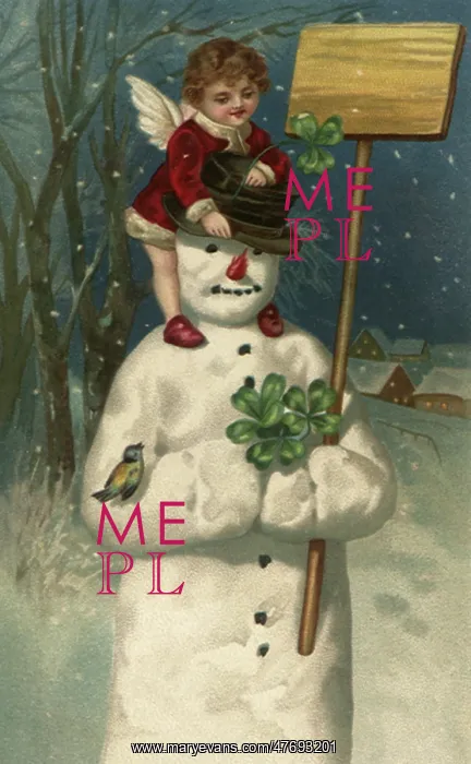 : Cherub and Snowman : Cherub and Snowman