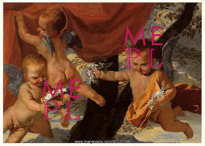 : Cherubs and Banner, by Poussin : Cherubs and Banner, by Poussin