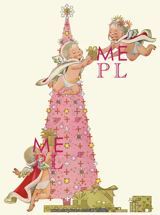  : Cherubs decorate Pink Christmas Tree
