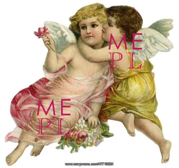 : Two Cherubs Embracing : Two Cherubs Embracing