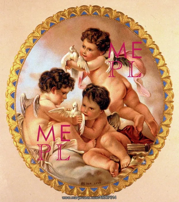  : Three cherubs with white doves