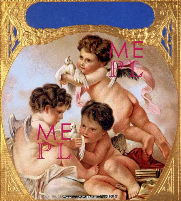  : Three cherubs with white doves