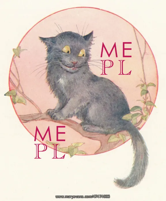 : The Cheshire Cat sitting on a tree branch : The Cheshire Cat sitting on a tree branch