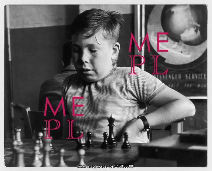  : CHESS BOY. A little boy playing chess