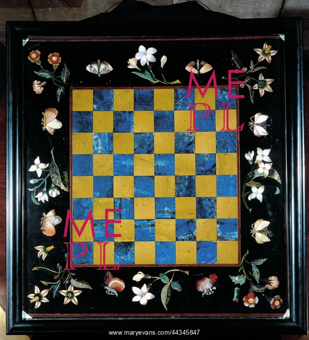 : Chessboard in semiprecious stones : Chessboard in semiprecious stones
