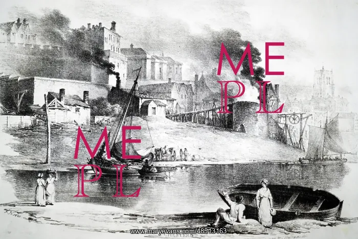 : Chester, showing river traffic on the Dee and : Chester, showing river traffic on the Dee and