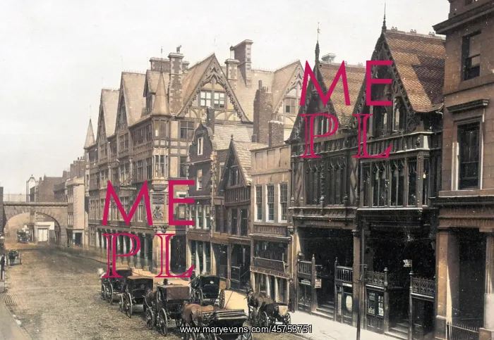: Chester - view toward Eastgate : Chester - view toward Eastgate