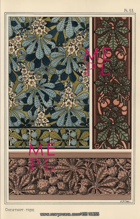 : Chestnut tree in art nouveau patterns : Chestnut tree in art nouveau patterns