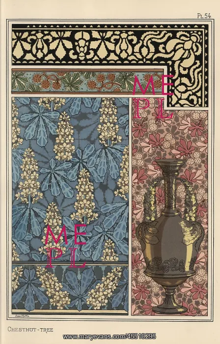 : Chestnut tree in art nouveau patterns : Chestnut tree in art nouveau patterns