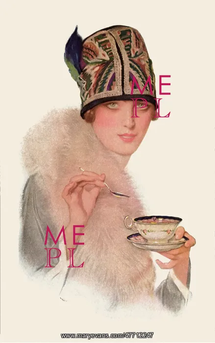 : Chic Woman with Teacup : Chic Woman with Teacup