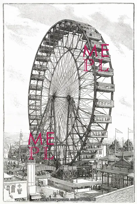 : Chicago's World's Fair - Ferris Wheel 1893 : Chicago's World's Fair - Ferris Wheel 1893