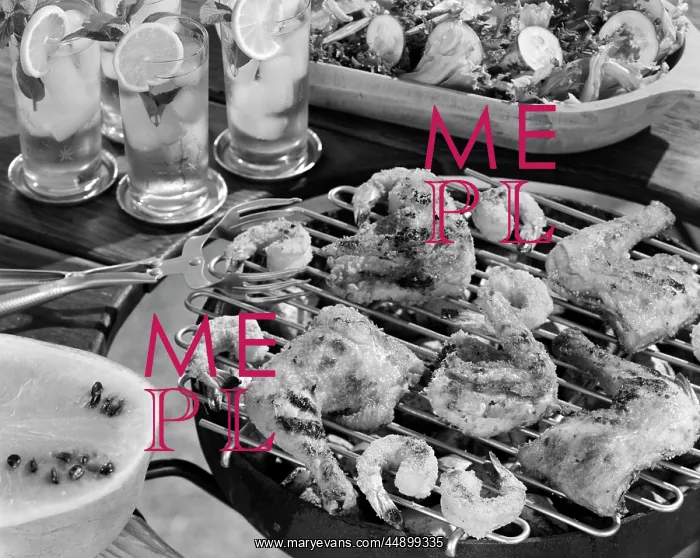  : Chicken And Shrimp On Grill Retro