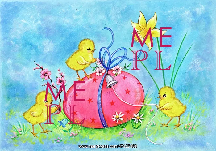  : Three chicks with Easter Egg