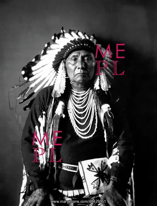 : Chief Joseph of the Nez Perce tribe in full traditional : Chief Joseph of the Nez Perce tribe in full traditional