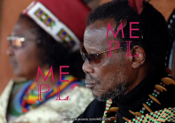: Chief Mangosuthu Buthelezi looks on as thousands : Chief Mangosuthu Buthelezi looks on as thousands