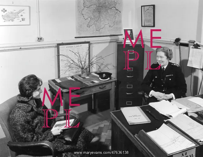 : Chief Superintendent Winifred Barker in her office : Chief Superintendent Winifred Barker in her office