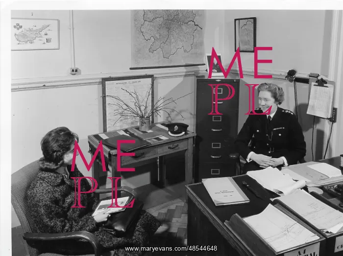: Chief Superintendent Winifred Barker in her office : Chief Superintendent Winifred Barker in her office