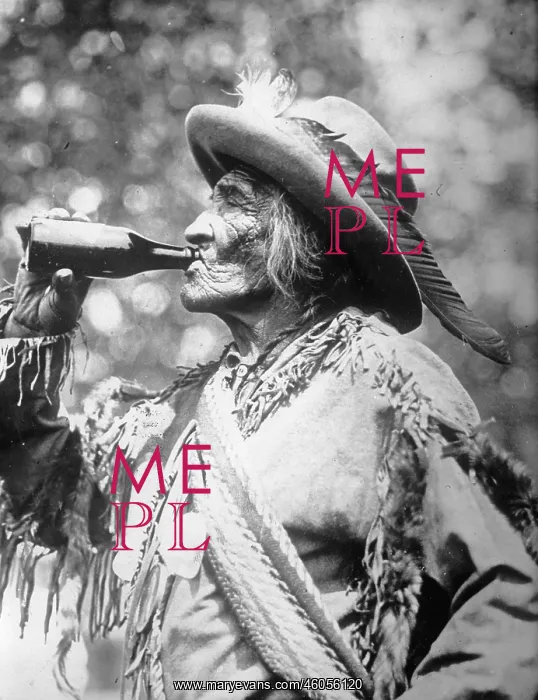 : A chieftain is drinking : A chieftain is drinking