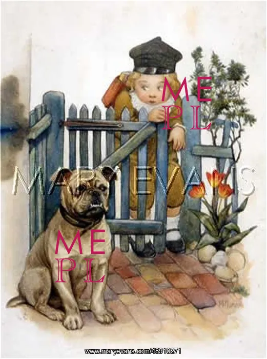 : CHILD AND BULLDOG : CHILD AND BULLDOG