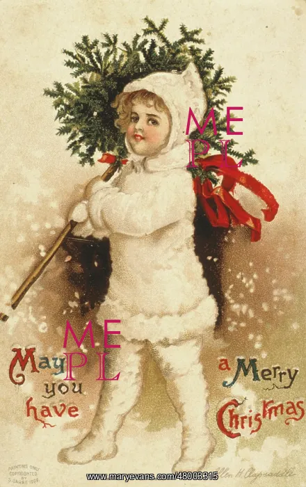  : Child carrying a Christmas Tree
