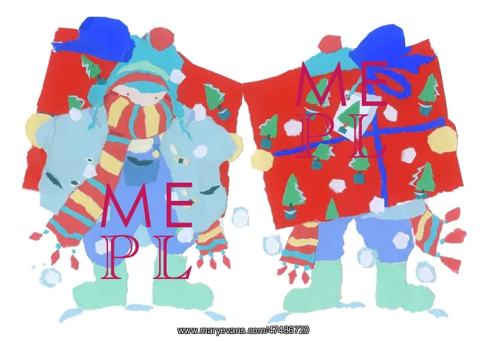: Child carrying a present on his back : Child carrying a present on his back