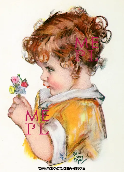 : Child holding a small Bouquet of Flowers : Child holding a small Bouquet of Flowers