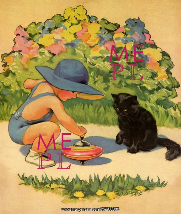  : Child, Kitten, and Top