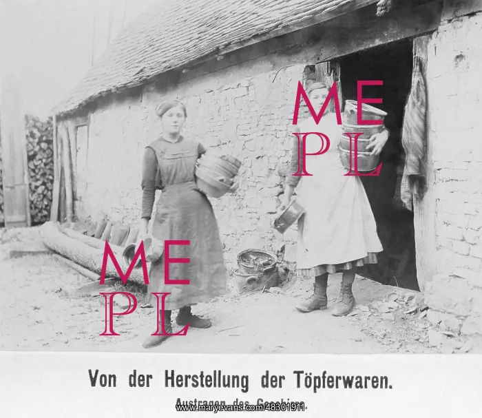 : Child labour in a pottery workshop, 1919 : Child labour in a pottery workshop, 1919