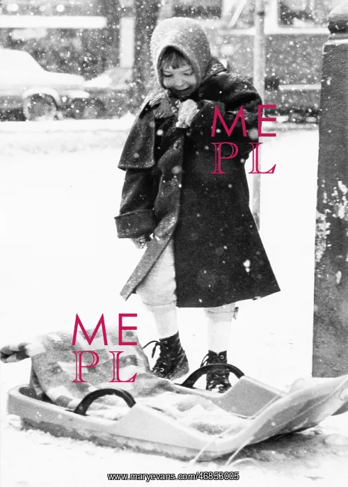 : Child with a plastic bobsleigh in Vienna 1979 : Child with a plastic bobsleigh in Vienna 1979