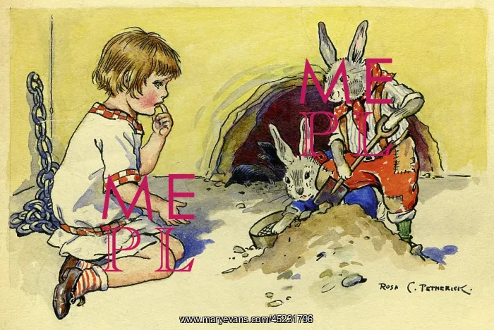 : Child with rabbits : Child with rabbits