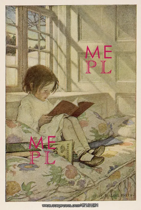 : Child Reads at Window : Child Reads at Window