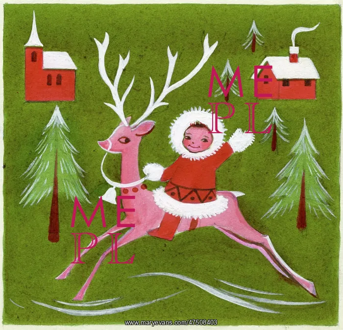 : Child on a reindeer : Child on a reindeer