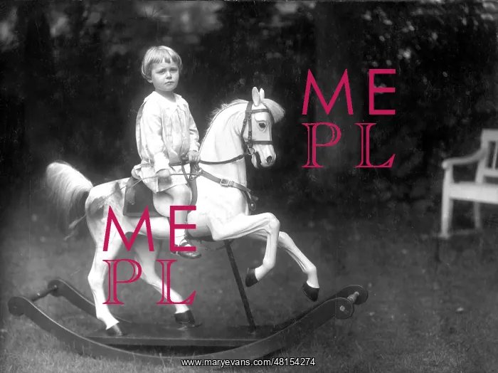 : Child on a rocking horse, 1927 : Child on a rocking horse, 1927