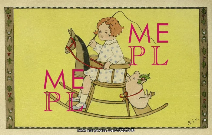 : Child on a rocking horse : Child on a rocking horse