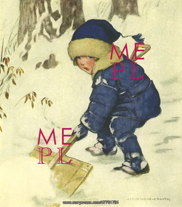 : Child Shoveling : Child Shoveling