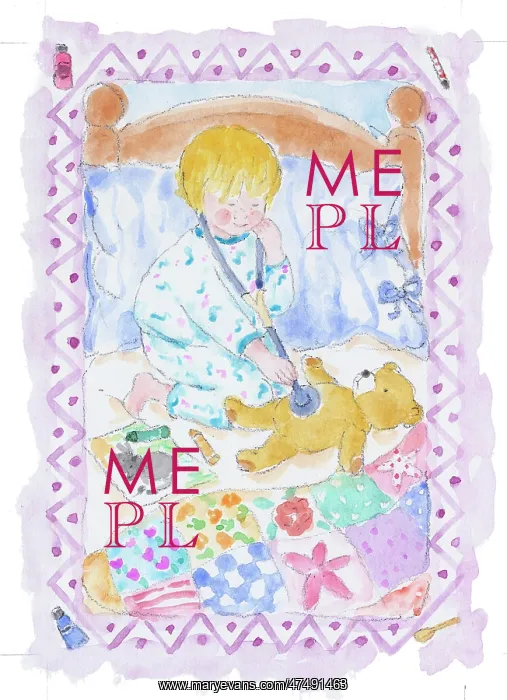 : Child with Teddy and Stethoscope ? Get Well : Child with Teddy and Stethoscope ? Get Well