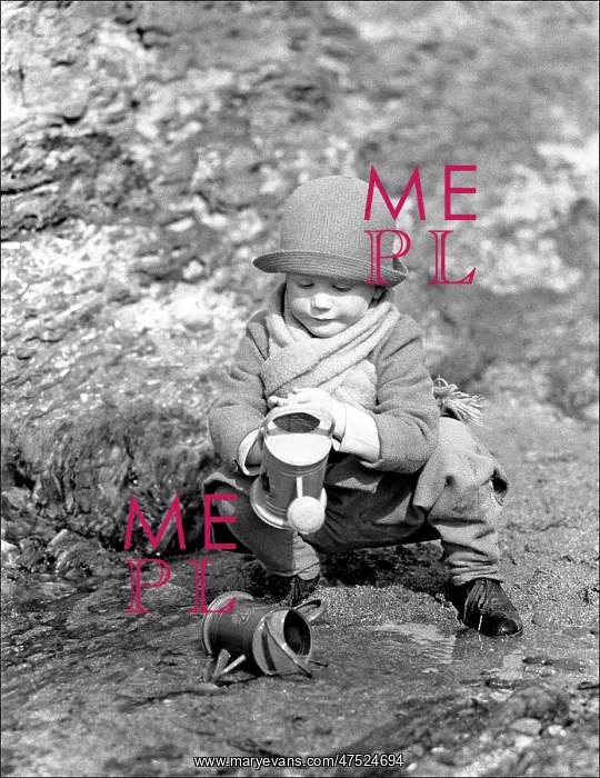 : Child and watering cans : Child and watering cans