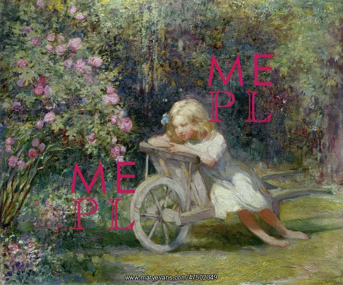 : Child in Wheelbarrow ' in a garden : Child in Wheelbarrow ' in a garden