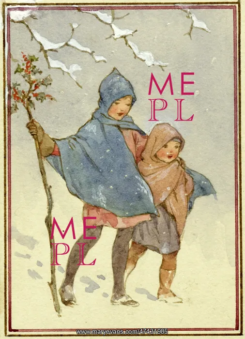 : Two childen wander through the snow : Two childen wander through the snow