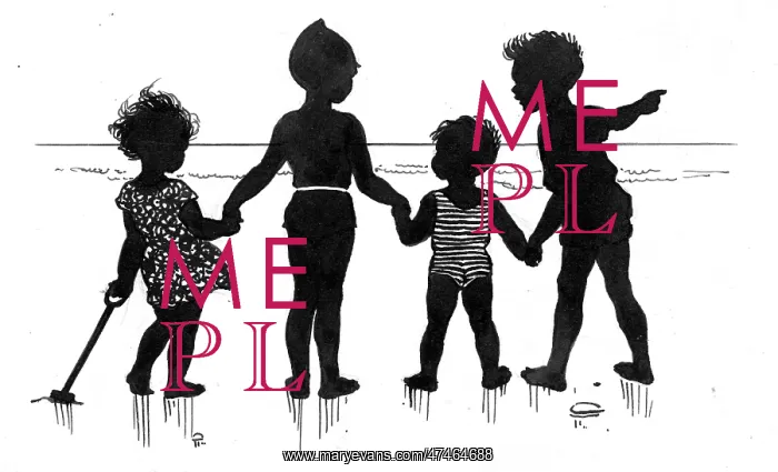 : Four children on the beach : Four children on the beach