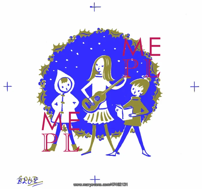: Three children carol singing : Three children carol singing