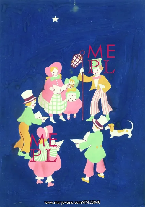 : children carol singing at night : children carol singing at night