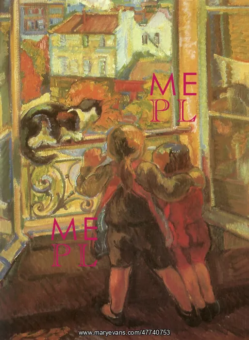  : Two Children with a Cat on a Window Ledge