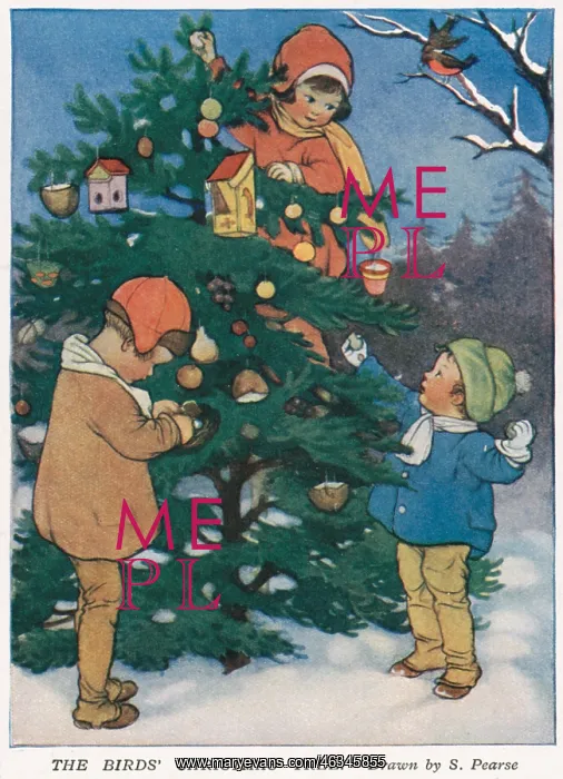 : Children With Christmas Tree : Children With Christmas Tree