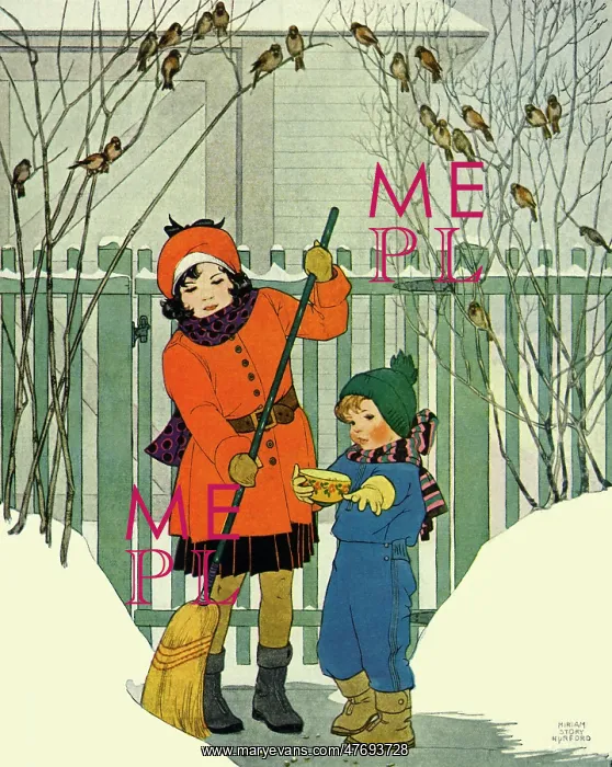 : Children Clearing Snow : Children Clearing Snow