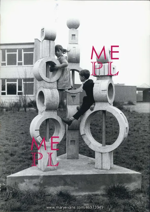 : Children climb on sculpture by Hermann Berges, Germany : Children climb on sculpture by Hermann Berges, Germany