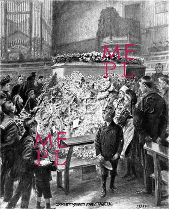 : Children around the coffin of Dr. Barnardo : Children around the coffin of Dr. Barnardo