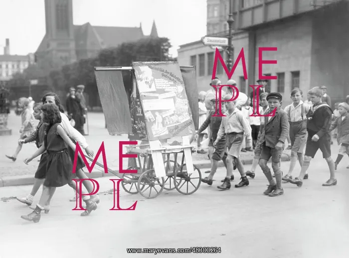 : Children at a communist propaganda campaign, circa 1920s : Children at a communist propaganda campaign, circa 1920s