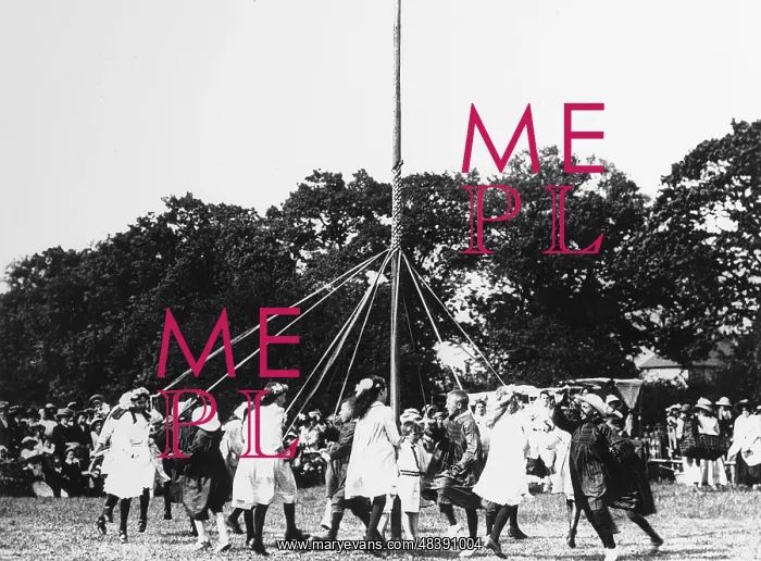 : Children dancing round a maypole : Children dancing round a maypole
